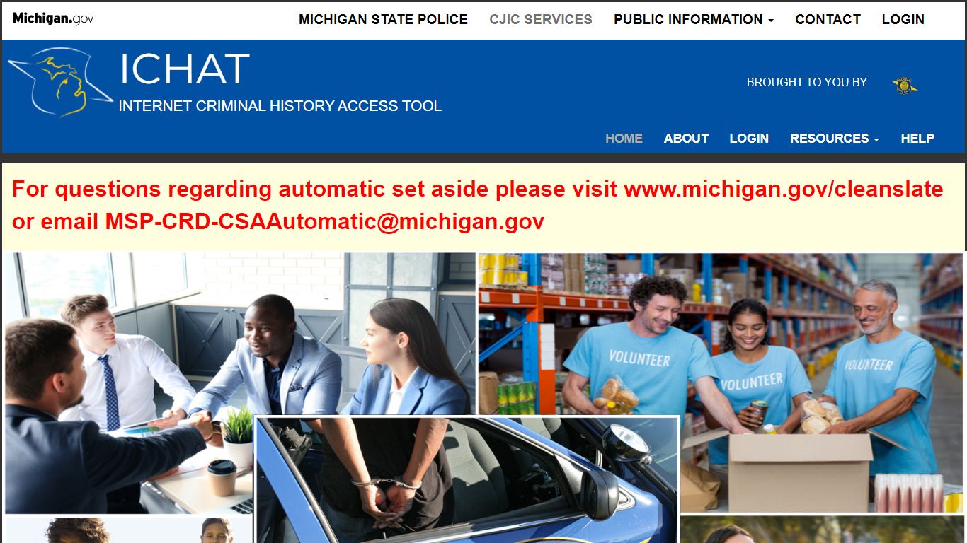 Home Page - ICHAT Menu - Michigan